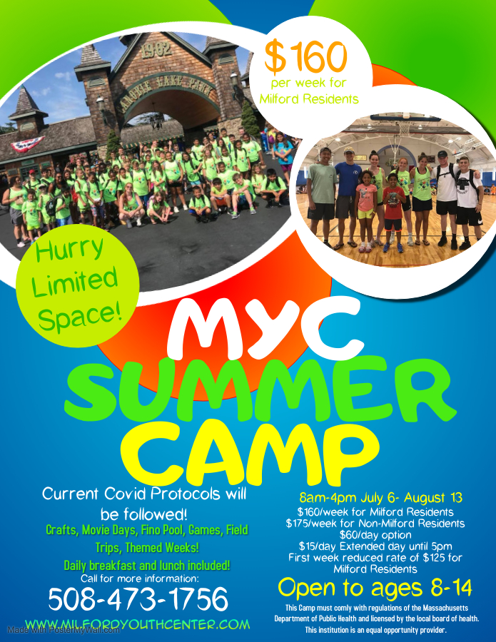 Summer Camp 2021 Info! Milford Youth Center