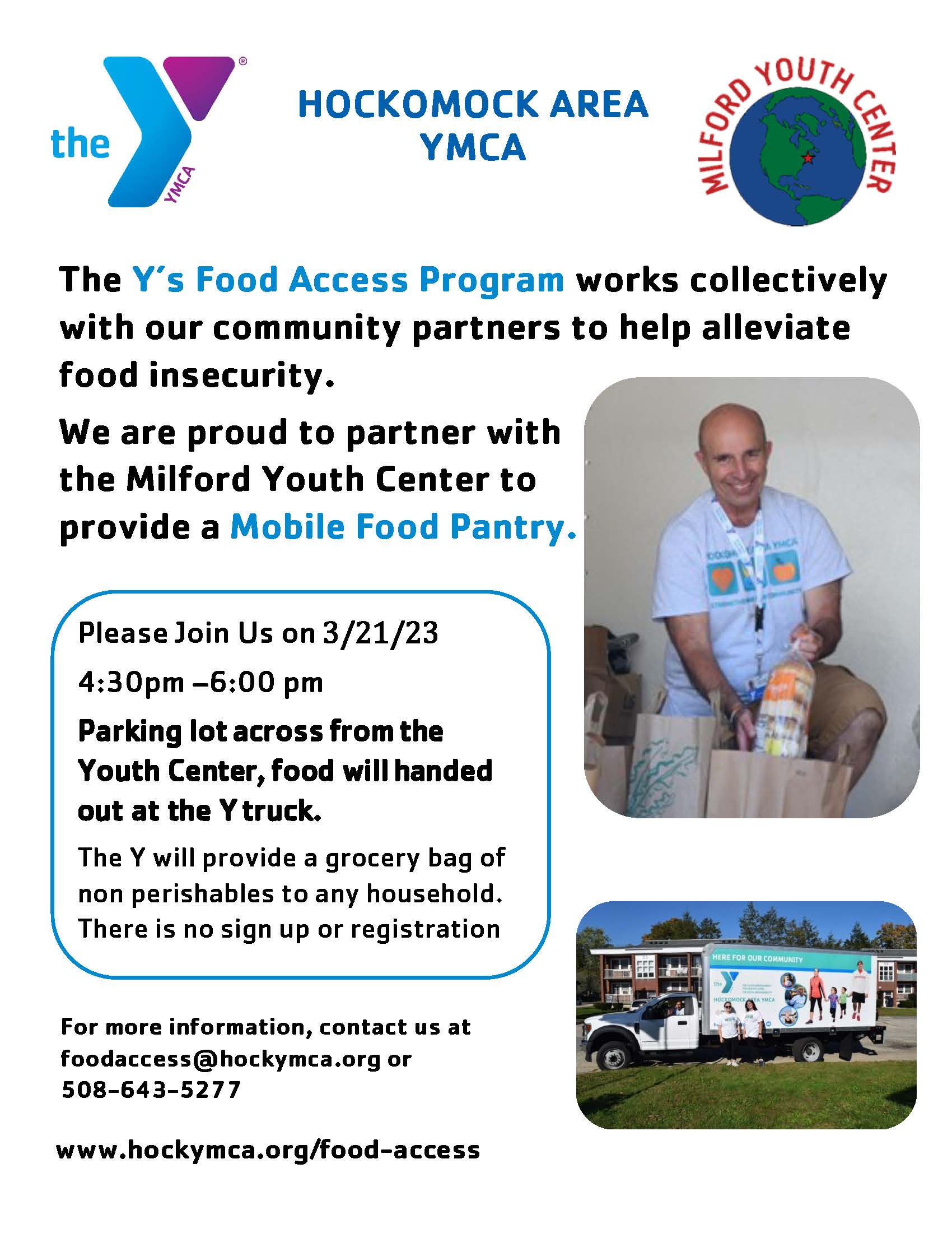 YMCA Mobile Food Pantry March 2023! Milford Youth Center